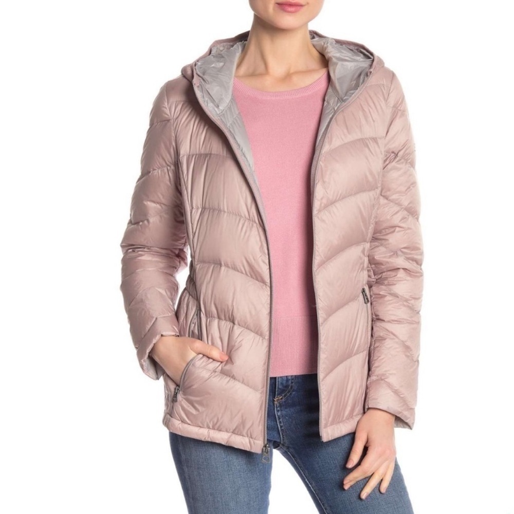 NEW!!! Lucky Brand Quilted Hooded Jacket Bare Pink Size Small - Picture 1 of 9